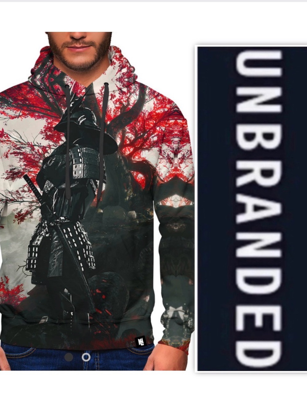 UNBRANDED Japanese Samurai Warrior Hoodie